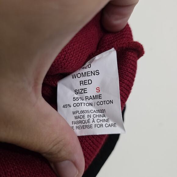 Vtg Woolrich Christmas Sweater Women S Red Patchwork Full Zip Vest Holiday Cotta - Picture 8 of 8